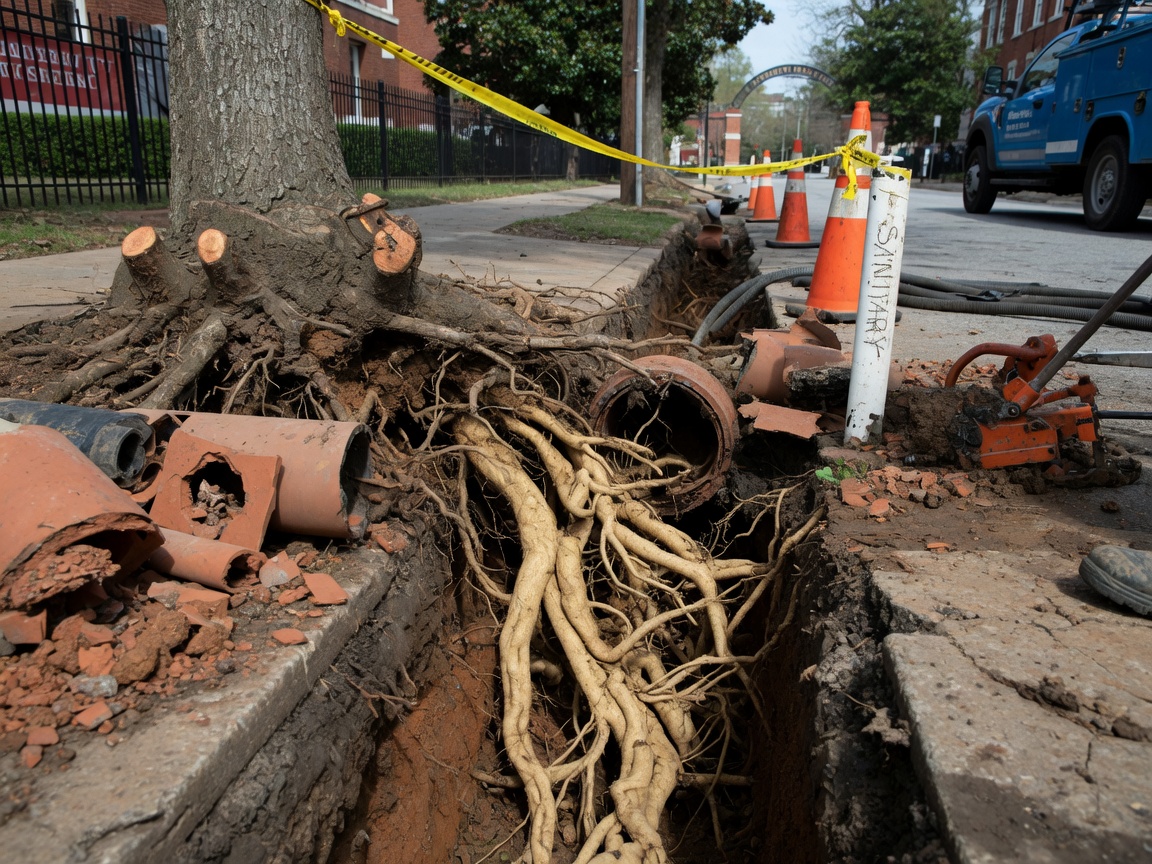 Tree Root Intrusion in Athens Drain Lines Near the University Area