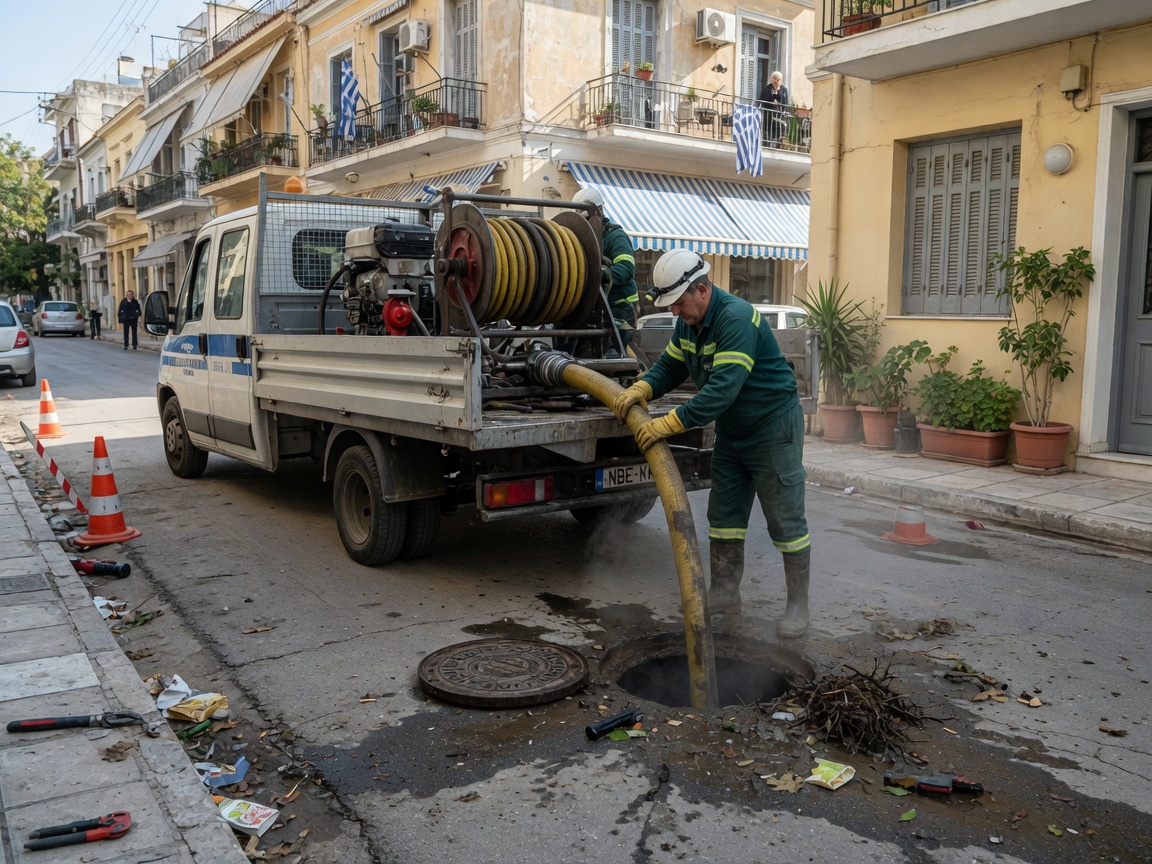 Main Sewer Line Cleaning in Athens